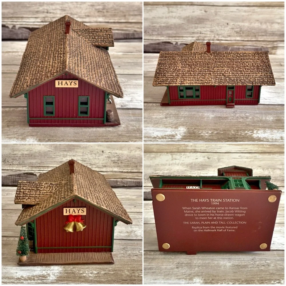 Hallmark Sarah Plain and Tall 5-Pc Christmas Village Set w/ Boxes Rustic Charm